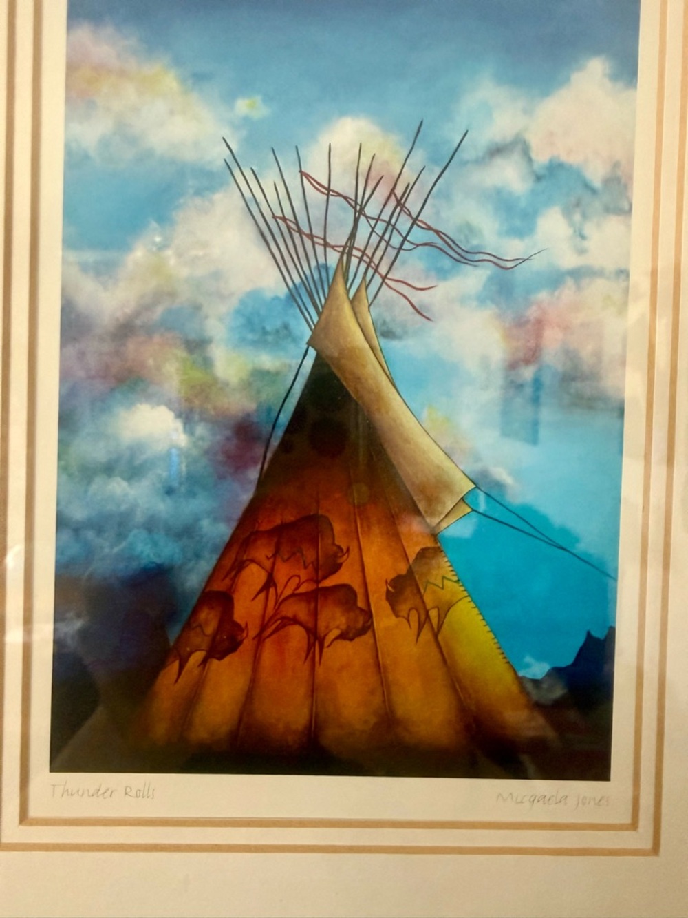 "Thunder Rolls" Framed Print - Micqaela Jones Western Shoshone Indigenous Art